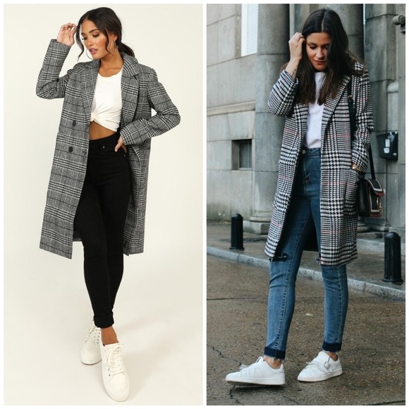 TOPSHOP Houndstooth Coat size 2 - Picture 12 of 12